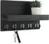 Key Holder for Wall, Decorative Key and Mail Holder with Shelf, Large Hooks for Bags, Coats, Umbrella – Paulownia Wood