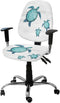 Sea Turtle Office Chair Covers, Stretchable 2 Piece Soft Decorative Computer Desk Chair Protector, Turquoise Tortoise