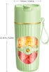 Glass Portable Blender for Smoothies and Shakes, USB-C Rechargeable, 15oz/450ml Mini Cordless Maker for Home, Travel,