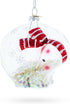 Clear Blown Glass Christmas Ornament Polar Bear