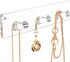 NIUBEE Wall Mounted Necklace Hanger - 4 Pack Acrylic Jewelry Stand Organizer for Bracelets and Rings