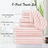 8 Set Sheet-2 Towels,2 Towels,4 Oliven Pcs Pink Cabana Stripe Large Bath Towels Oversized Bath Bathroom Hand Washcloths