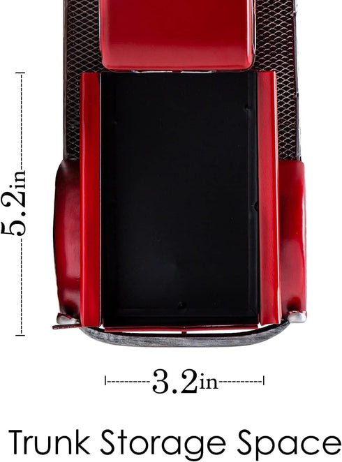 12'' SOFFEE DESIGN Iron Classic Red Truck Pick-up Model Collectible Vehicle Decoration, Collectible Figurine Home Dcor