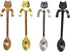 Honbay 4PCS Cute Mini Cat Spoon, 11.5cm/4.5inch Stainless Steel Spoon for Tea, Coffee, Dessert, Sugar, Ice Cream