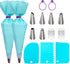 Piping Bags and Tips Set - Reusable Frosting Piping Kit for Baking with Silicone Rings, Cake Decorating Tools