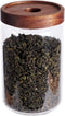 LEAVES AND TREES Y Glass Tea Canister, 25 FL OZ/750ml Airtight Bulk Food Storage Jar for Loose Leaf Tea, Coffee Bean (6