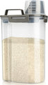 Rice Airtight Storage Container, 3 to 5Lbs Cereal Bin, Pet Food Dispenser with Measuring Cup, BPA Free Clear Plastic