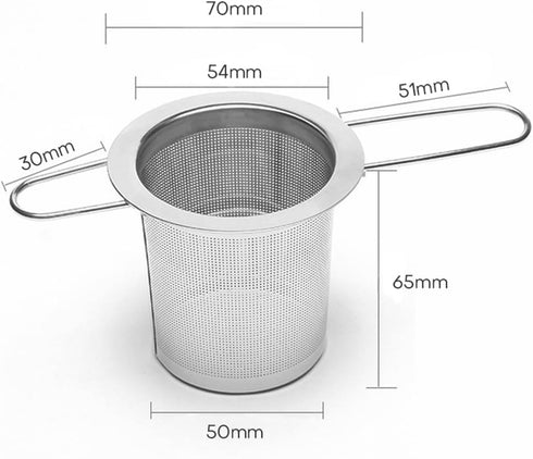 Tea Infuser, Stainless Steel Tea Steeper with Fine Mesh Filters, Large Capacity Strainer for Loose Leaf Tea