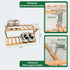 2 (2 Tier Bamboo Shoe Rack,Portable Folding Shoe Storage Rack,Without Installation Small Shoe Rack Perfect