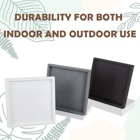 14.2 INCH Plant Caddy for Outside,Outdoor Square Planter Caddies for Patio Backyard Use, Rolling Saucer with Wheels