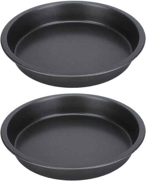 2Pcs Pizza Pan, Carbon Steel Non Stick Deep Baking Pan, Round Pizza Bakeware Sheet Set for Kitchen Oven (9 in)