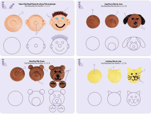 Icing Piping Nozzles Practice Drawings, Cake Pastry Beginner Practice Paper for Fondant Decorating, 23 Patterns
