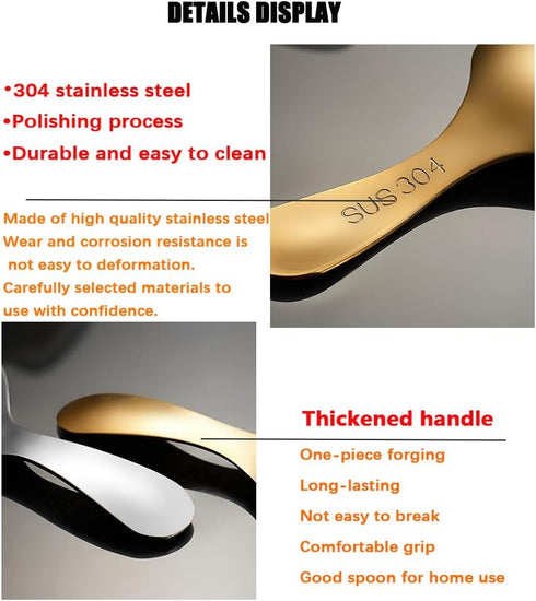 5PCS Stainless Steel Short Handle Spoon Set, Thickened Mini Round Spoons for Salt, Condiments, Dessert, Tea, Coffee