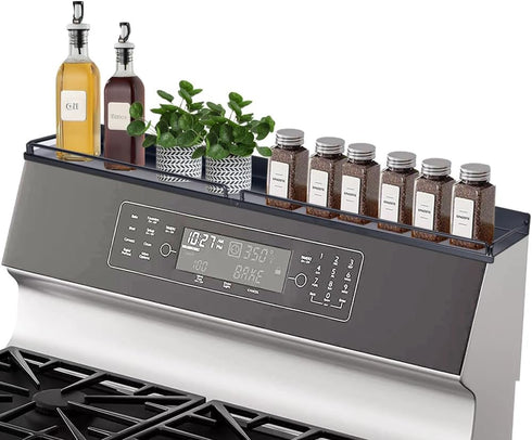MouJeHom 30''Stove Top Shelf for Kitchen Stove, Stainless Steel Magnetic Spice Over the