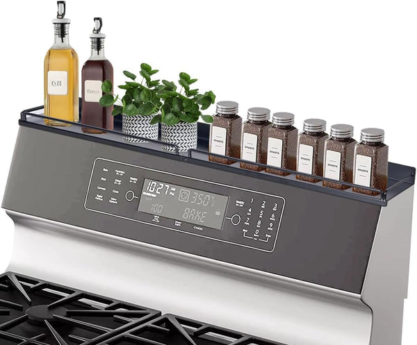 MouJeHom 30''Stove Top Shelf for Kitchen Stove, Stainless Steel Magnetic Spice Over the