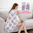 WOOLALA 3 Settings (55 31.5in) USB Plaid Heated Shawl Blanket, Wearable Fleece Electric Heating Blanket with Snap