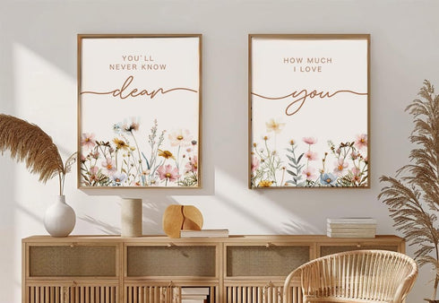 Set 2 11x14inch of Prints, Above Crib Decor, Boho Nursery Wall Art, Wildflower Nursery Decor, Botanical Print, Floral
