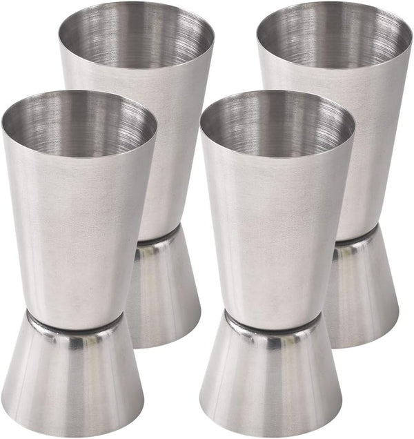 Newk Double Jigger for Bartending, 1/2 & 1 Oz (15 & 30 ML) Stainless Steel Cocktail Measuring Jigger, Set of 4