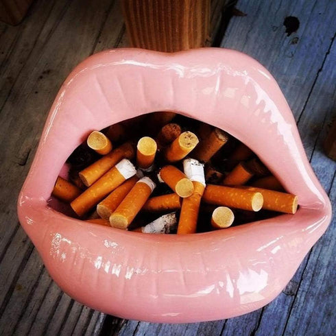 Ceramic Lip Shape Ashtray - Cigarette Ash Holder, Smoking Accessories, Creative Cigar Ash Tray for Home Office Decor