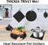 Silicone Pot Mat Trivet, Heat Resistant Counter Mats for Tables, 4 Pack Black (2 Squared + 2 Round)