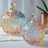 Danmu Colorful Glass Storage Jar with Lid, Candy & Cookie Jar, Jewelry Box, Buffet & Biscuit Containers (260ml)