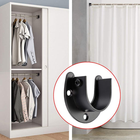 OwnMy 4 Packs Closet Rod End Supports - 1-1/2" Diameter U Shaped Stainless Steel Closet Pole Sockets for Wardrobe,
