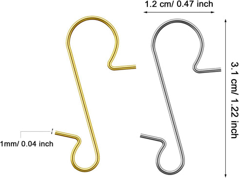 Tatuo Xmas Ornament Hooks, Metal Wire Hooks with Storage Box for Christmas Tree Decoration (201, Gold and Silver)