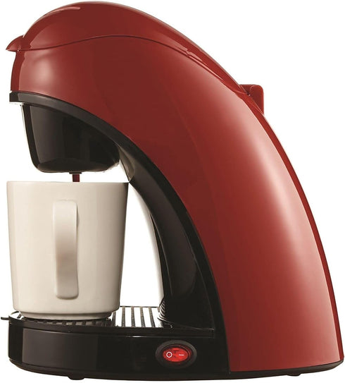 Brentwood Single Serve Coffee Maker with Ceramic Mug, Red