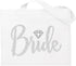 Giant 18" x 14" Canvas Bride Tote Bag - Diamond Motif Rhinestone Totes - Wedding Accessories & Bridal Shower Gifts