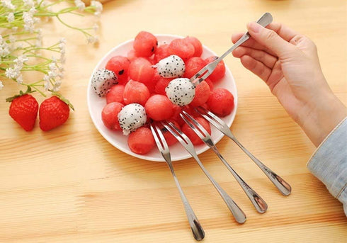 Crab Stainless Steel Forks Escargot Fork 2 Prong Tasting Appetizer Forks Set of 10, 5 Inches for Party Travel