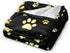 Perinsto 60"X50" Cute Dog Paws Prints Throw Blanket Ultra Soft Warm All Season Golden Animal Footprints Decorative