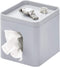 iDesign Cade Collection Facial Tissue Box Cover for Bathroom and Vanity Countertops, Matte Gray, 6.1" x 5.15" x 5.4"