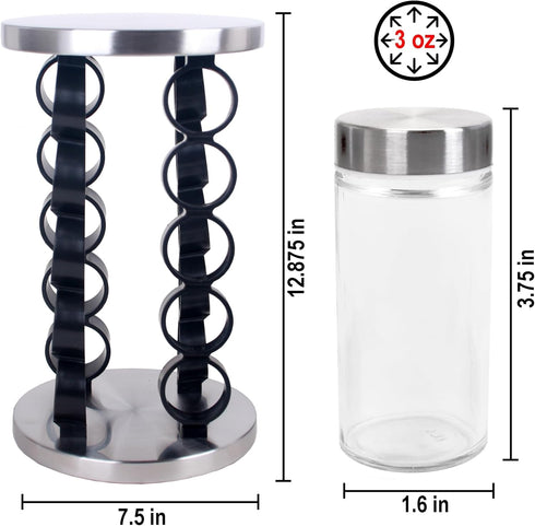 Orii 20 Jar Stainless Steel Rotating Spice Rack