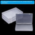 PATIKIL Clear Storage Box with Hinged Lid, 4 Pack of 9x6x1.2 inch Plastic Stackable Organizer Containers for Beads,