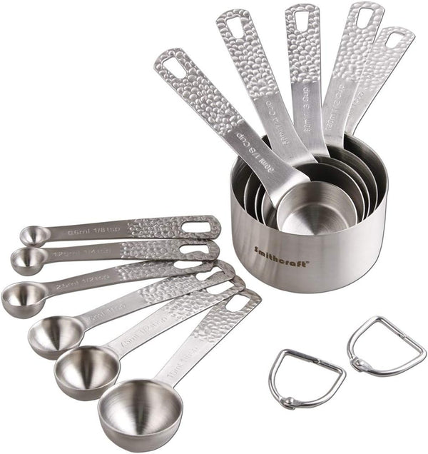 Stainless Steel Measuring Cups and Spoons Set, 5 Cups and 6 Spoons