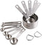 Stainless Steel Measuring Cups and Spoons Set, 5 Cups and 6 Spoons