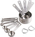 Stainless Steel Measuring Cups and Spoons Set, 5 Cups and 6 Spoons