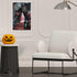 ADRHGCY Retro Pink Ghost Posters, Cute Horror Scary Wall Art, Ghost Figure Sitting on Weeds, 12x16in Unframed