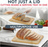 Countertop Culinary Couture White Bread Box for Kitchen with Bamboo Lid - Large BreadBox for Homemade Bread - Storage