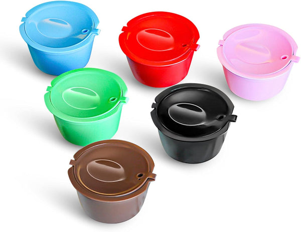 BRBHOM Colorful Dolce Gusto Refillable Capsules, Reusable Coffee Filters Set of 6