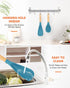 Cooking Spoon and Rice Scooper for Nonstick Cookware, Durable BPA-Free Matte Silicone, Wood Handle for Mixing