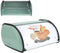 Roll Top Bread Box for Kitchen Counter, Metal Bread Bin Retro Food Storage Container, 13"x9.4"x5.9" (Green)