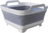 Collapsible Wash Basin with Drain Plug - 2.4 Gallon (9L) Portable Sink for RV Camping, Space-Saving Dish Pan (Gray)
