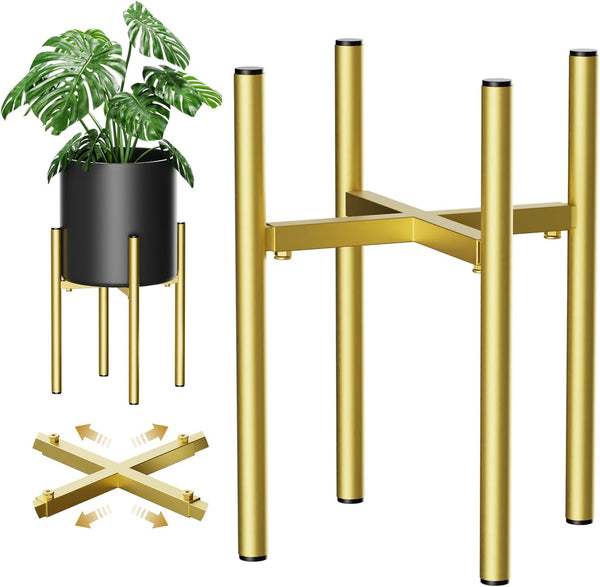 H HOMEXIN Metal Plant Stands for Indoor Plants Adjustable for 8 9