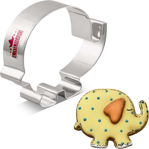 LILIAO Cute Elephant Cookie Cutter - 4 x 3.3 inches, Stainless Steel for Baby Shower