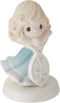 Precious Moments May Hope Comfort You Girl, Leaning on Fish Sculpture, Bisque Porcelain Figurine 172014