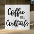 Coffee Table Decor, Rustic Desk Decor Coffee Station Accessories, Farmhouse Wood Box Sign for Kitchen Countertop