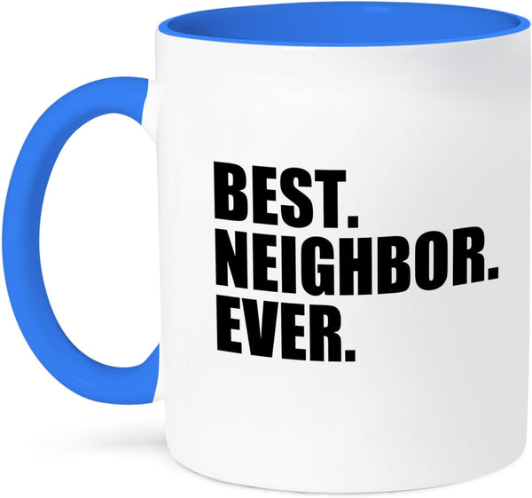 3dRose Best Neighbor Ever Mug, 11 oz, Blue