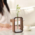 TREELF Transprent Glass Vase Test Tube Vase Hydrophilic Plants Vase Plant Holder Walnut Wooden Frame Flower Stand Table