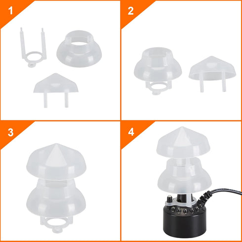 FITNATE Mist Maker, 12 LED Mister Fogger Water Fountain Atomizer, Perfect for Halloween and Holidays